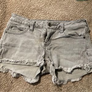 Gray denim shorts
